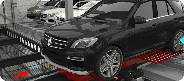 Βήμα 5 — το όχημα τοποθετείται στη θέση στάθμευσης